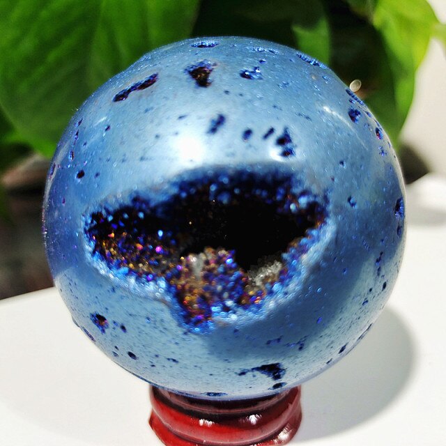 Beehive Agate Sphere Plating Color Stonel Ball