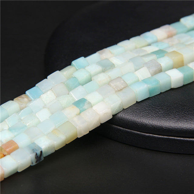 Natural Stone Square Jades Crystal Spacer Beads