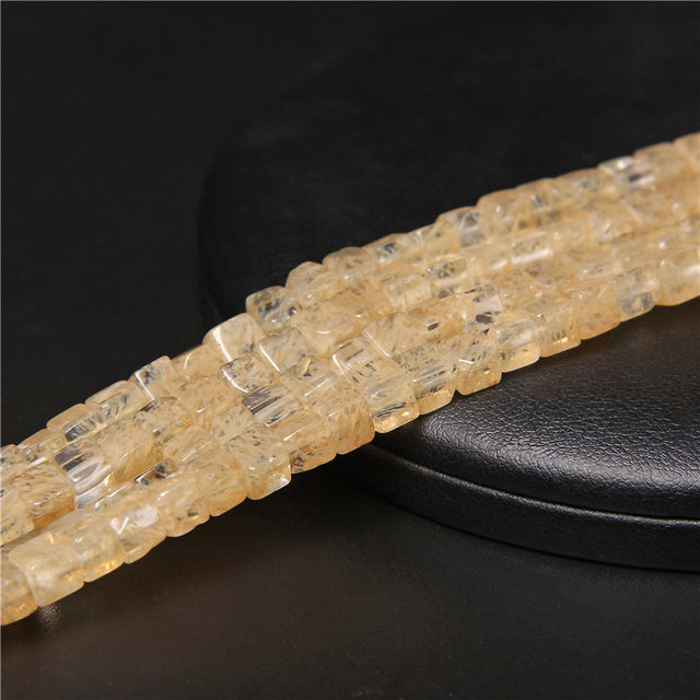 Natural Stone Square Jades Crystal Spacer Beads