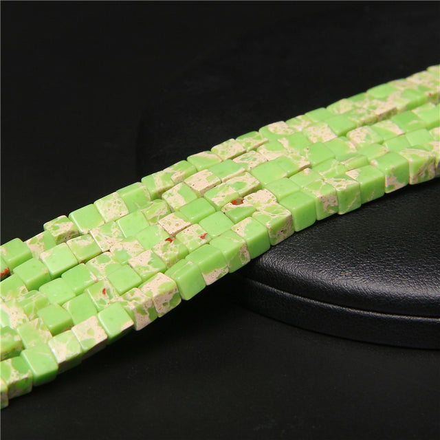 Natural Stone Square Jades Crystal Spacer Beads