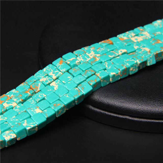 Natural Stone Square Jades Crystal Spacer Beads