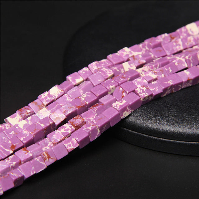Natural Stone Square Jades Crystal Spacer Beads