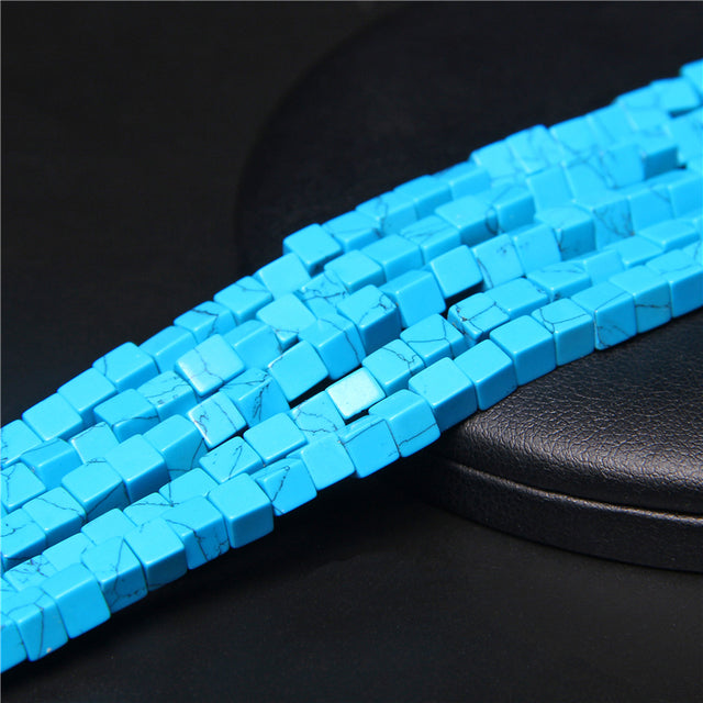 Natural Stone Square Jades Crystal Spacer Beads