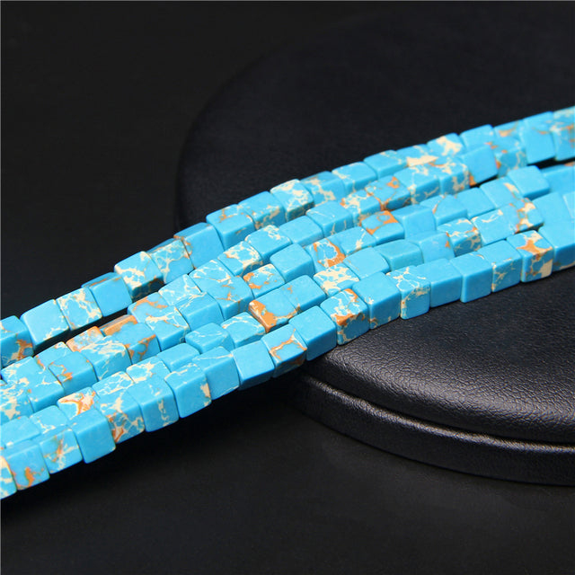 Natural Stone Square Jades Crystal Spacer Beads