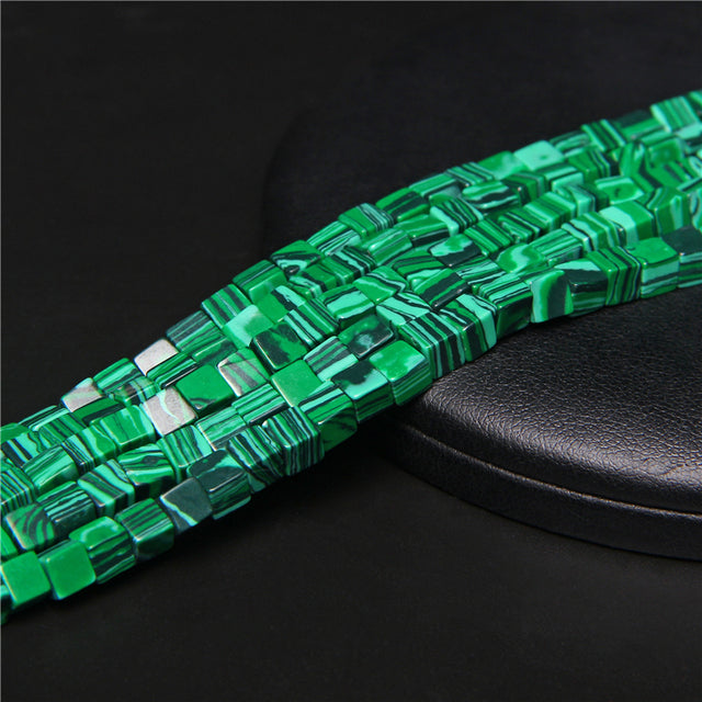 Natural Stone Square Jades Crystal Spacer Beads