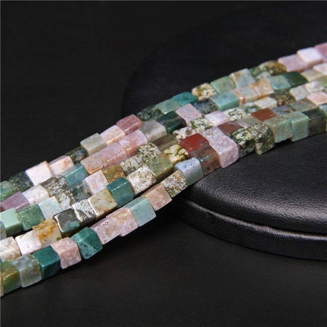 Natural Stone Square Jades Crystal Spacer Beads