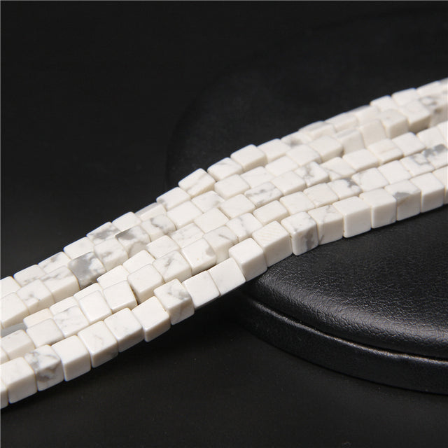 Natural Stone Square Jades Crystal Spacer Beads