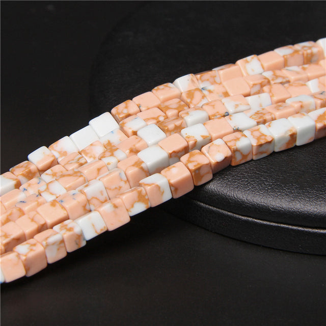 Natural Stone Square Jades Crystal Spacer Beads
