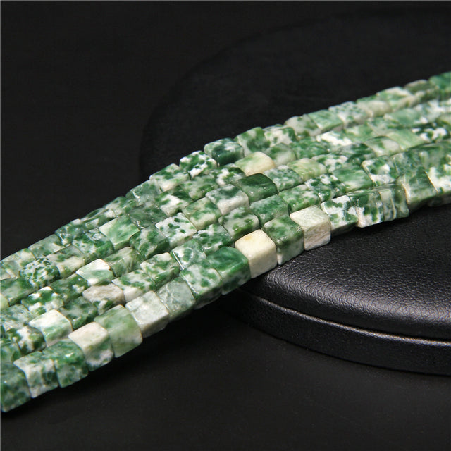 Natural Stone Square Jades Crystal Spacer Beads