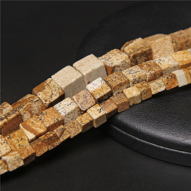 Natural Stone Square Jades Crystal Spacer Beads