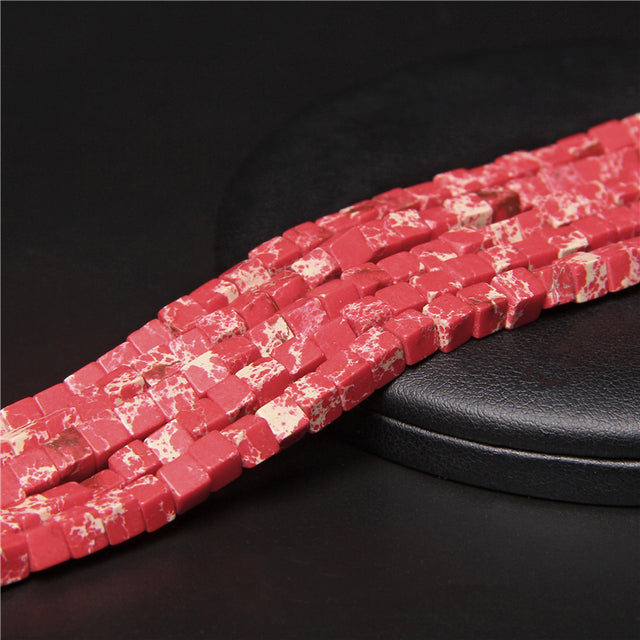 Natural Stone Square Jades Crystal Spacer Beads