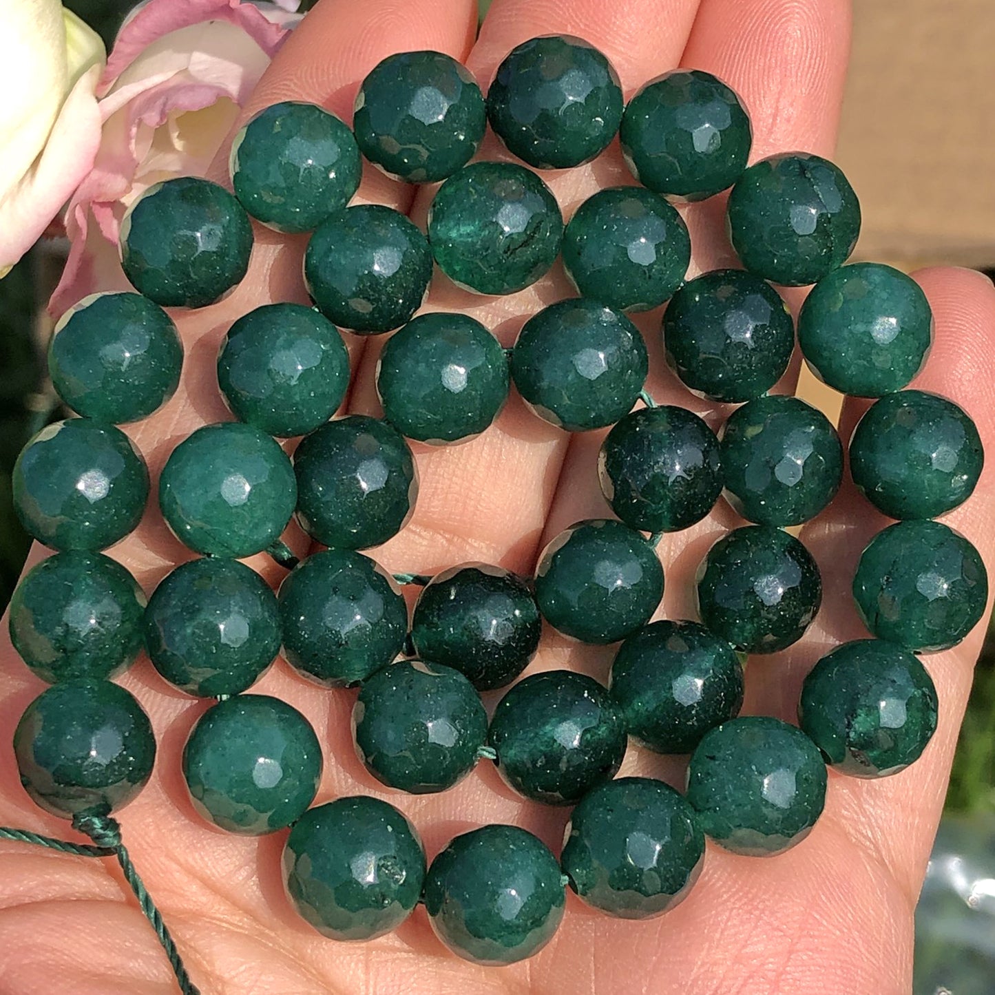 Dark Green Chalcedony Jades Stone Bracelet