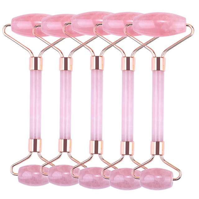 5 pieces Facial Massager Rose Quartz Roller Jade