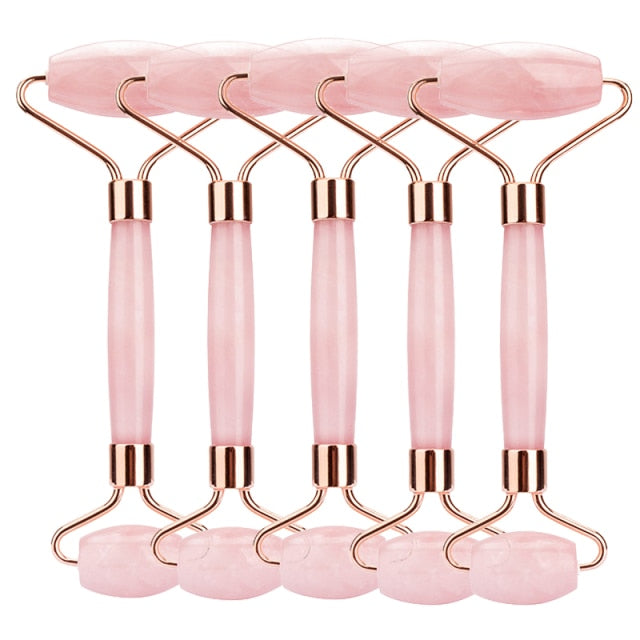 5 pieces Facial Massager Rose Quartz Roller Jade