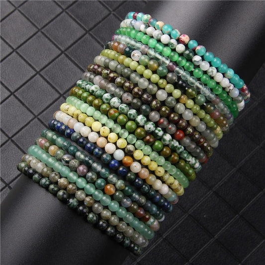 Green Blue Mini Beads Bracelet Cat Eye Jades