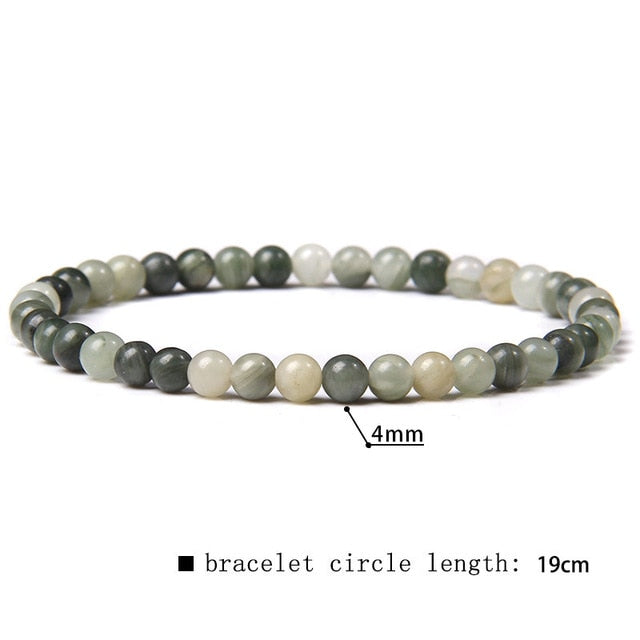 Green Blue Mini Beads Bracelet Cat Eye Jades