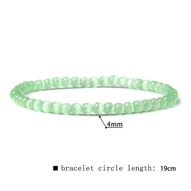 Green Blue Mini Beads Bracelet Cat Eye Jades