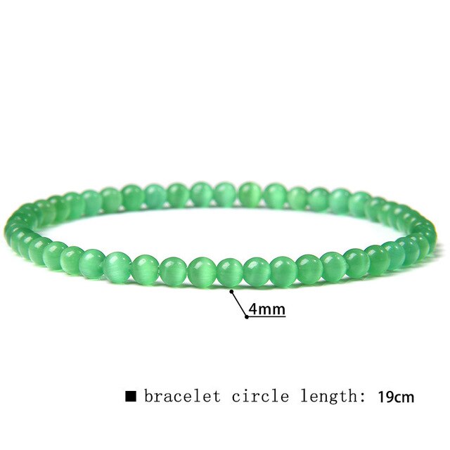 Green Blue Mini Beads Bracelet Cat Eye Jades