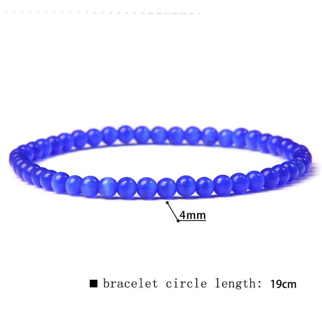 Green Blue Mini Beads Bracelet Cat Eye Jades