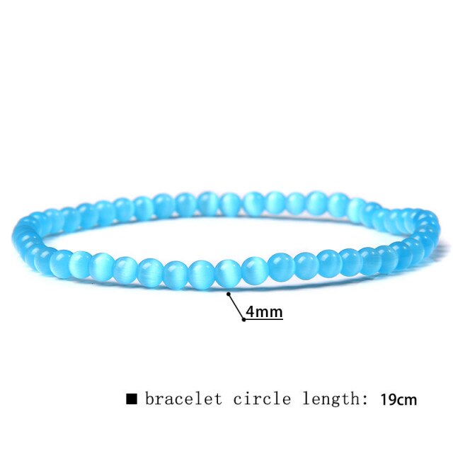 Green Blue Mini Beads Bracelet Cat Eye Jades
