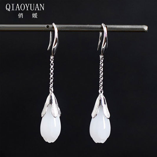 925 sterling silver earings Jade jewelry