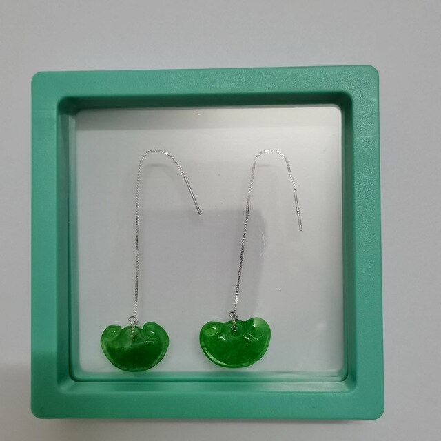 Silver Jasper Earrings Jade Earrings Emerald Costume