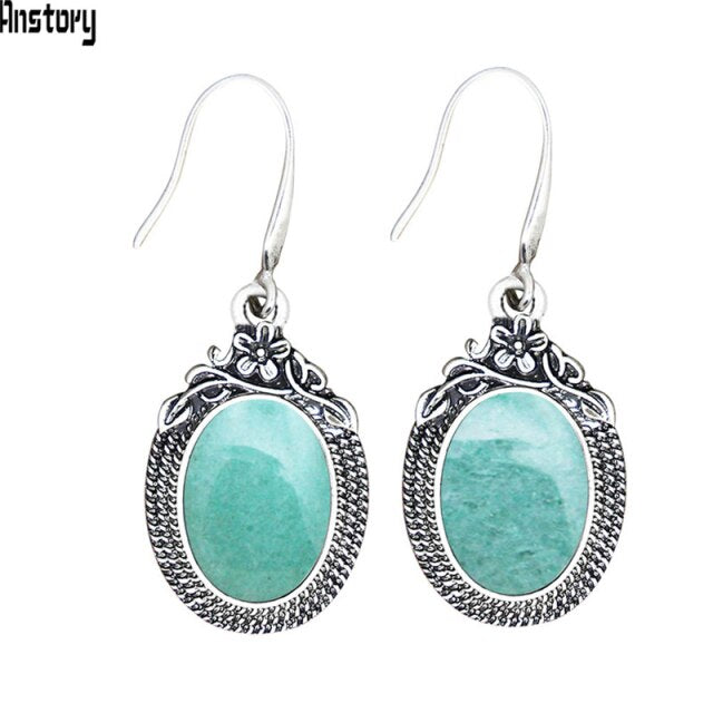 Natural Quartz Lapis Jades Earrings Natural Stone