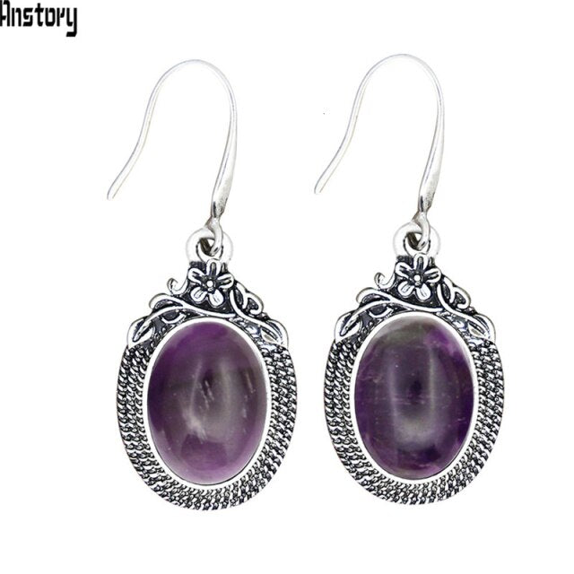 Natural Quartz Lapis Jades Earrings Natural Stone