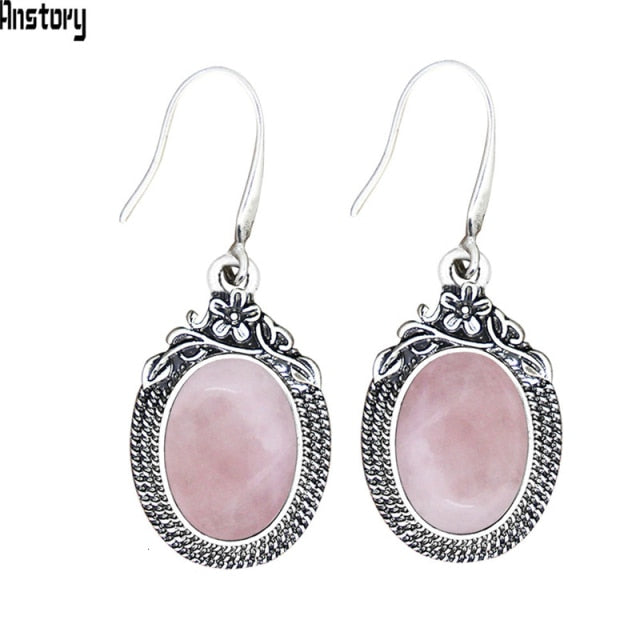 Natural Quartz Lapis Jades Earrings Natural Stone