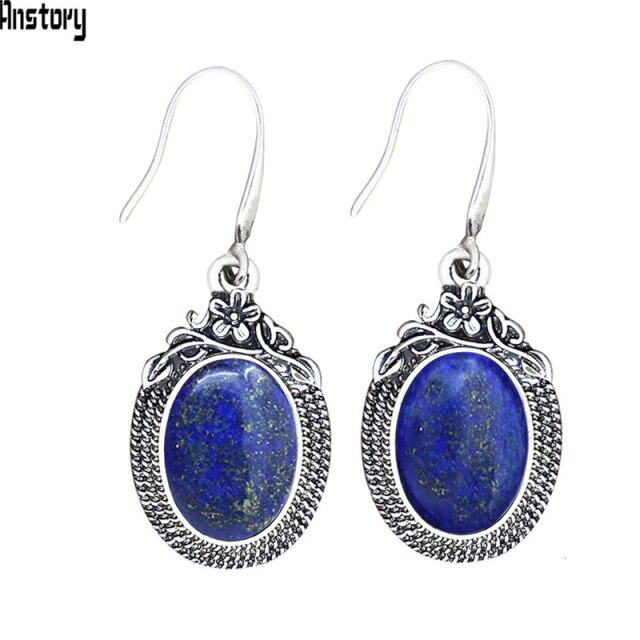 Natural Quartz Lapis Jades Earrings Natural Stone