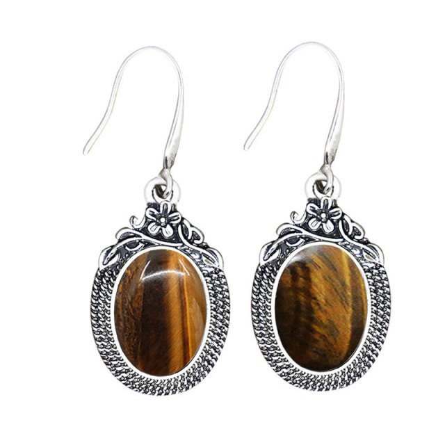 Natural Quartz Lapis Jades Earrings Natural Stone