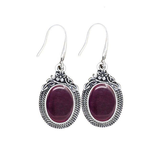 Natural Quartz Lapis Jades Earrings Natural Stone