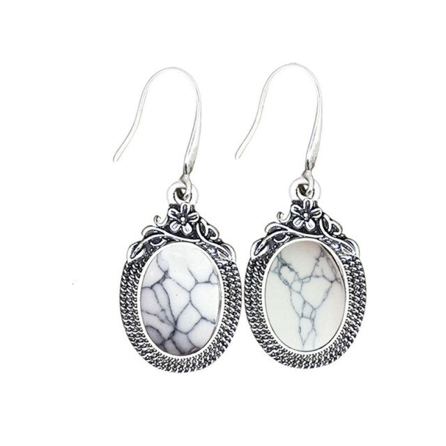 Natural Quartz Lapis Jades Earrings Natural Stone