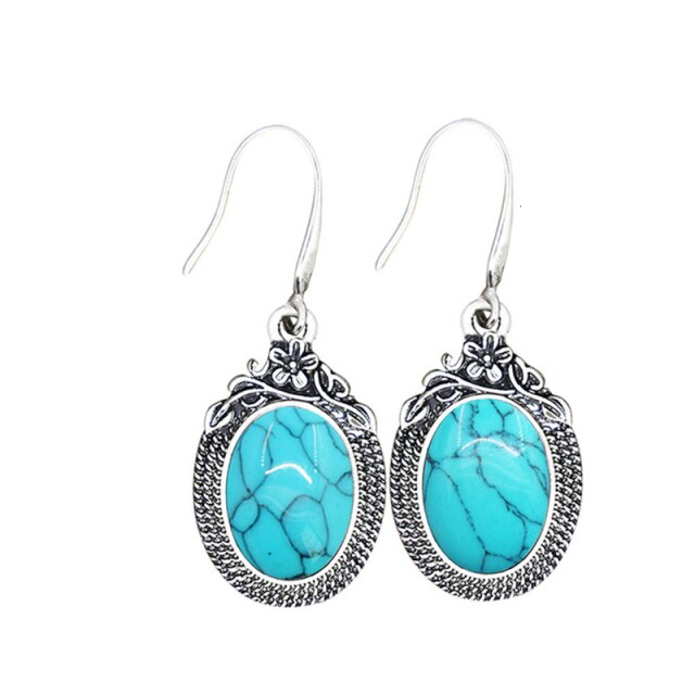 Natural Quartz Lapis Jades Earrings Natural Stone