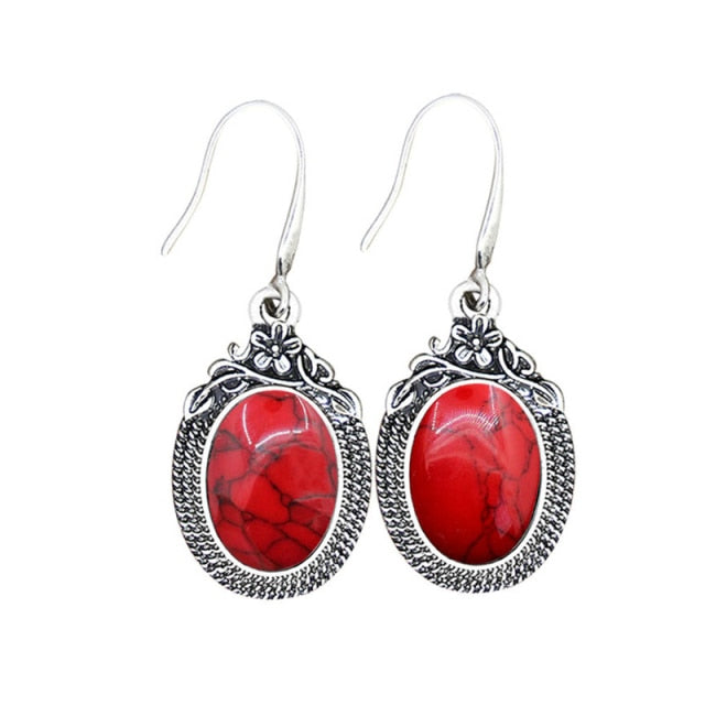 Natural Quartz Lapis Jades Earrings Natural Stone