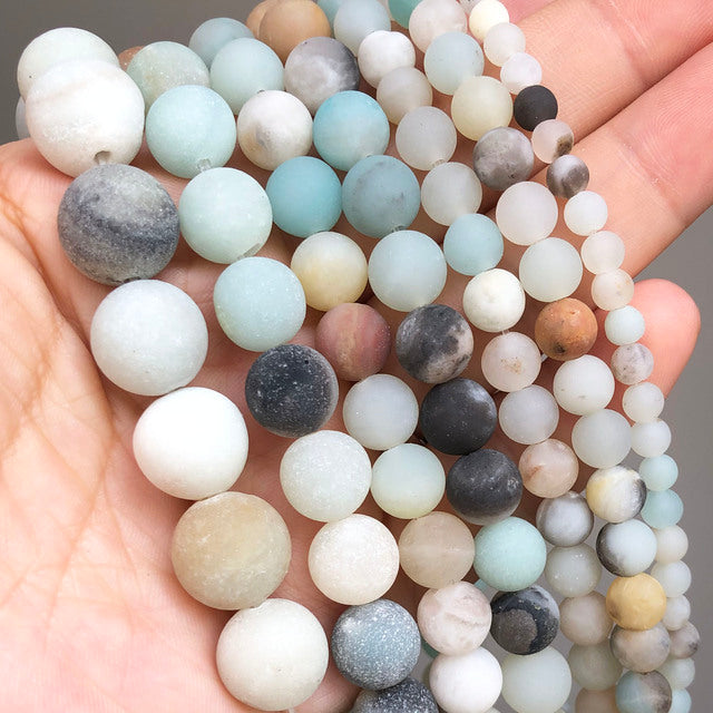 Natural Matte Frosted Jades Quartz Stone Round