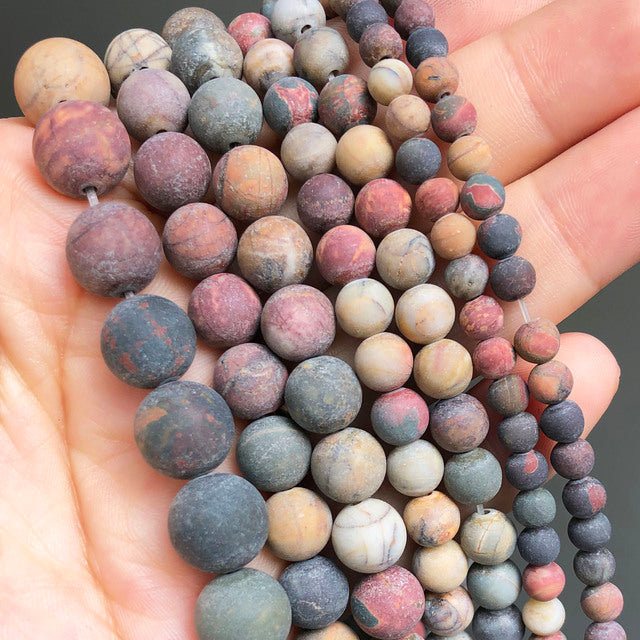 Natural Matte Frosted Jades Quartz Stone Round
