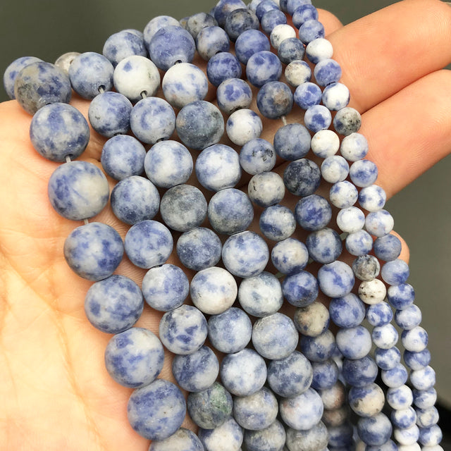 Natural Matte Frosted Jades Quartz Stone Round