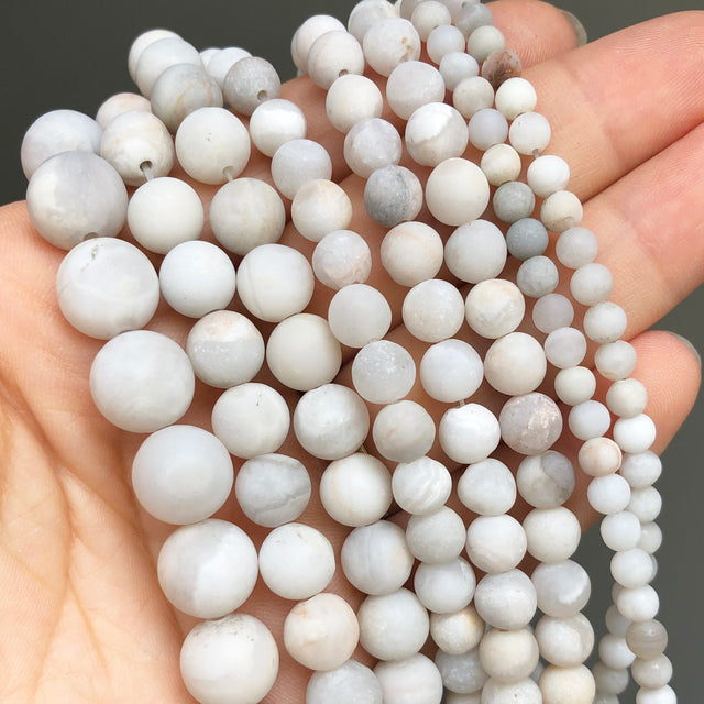 Natural Matte Frosted Jades Quartz Stone Round
