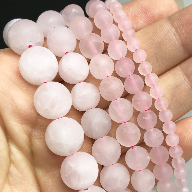 Natural Matte Frosted Jades Quartz Stone Round