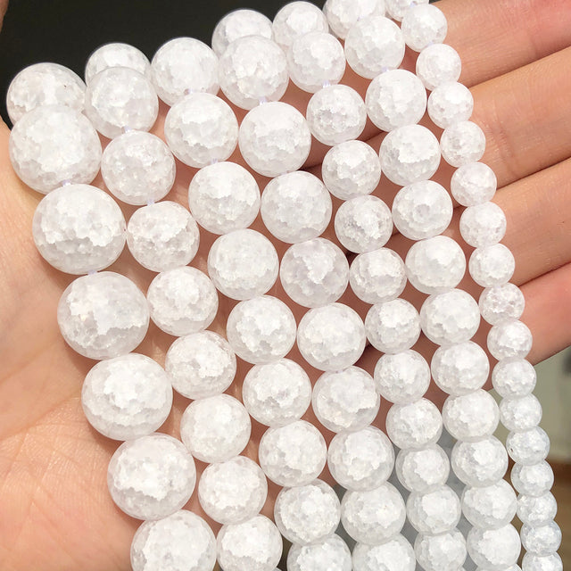 Natural Matte Frosted Jades Quartz Stone Round