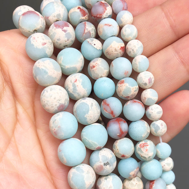 Natural Matte Frosted Jades Quartz Stone Round