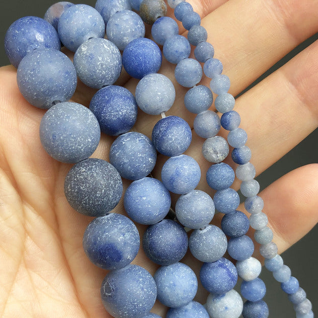 Natural Matte Frosted Jades Quartz Stone Round