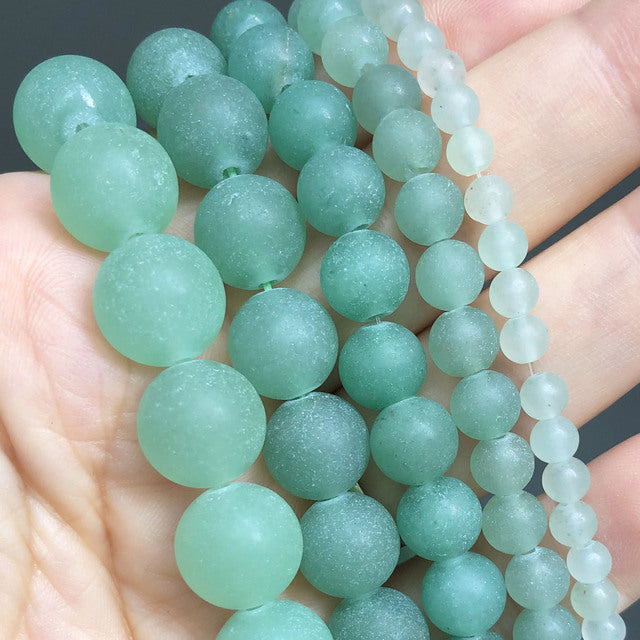 Natural Matte Frosted Jades Quartz Stone Round