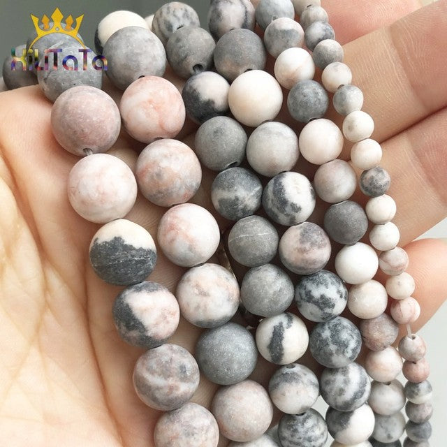 Natural Matte Frosted Jades Quartz Stone Round