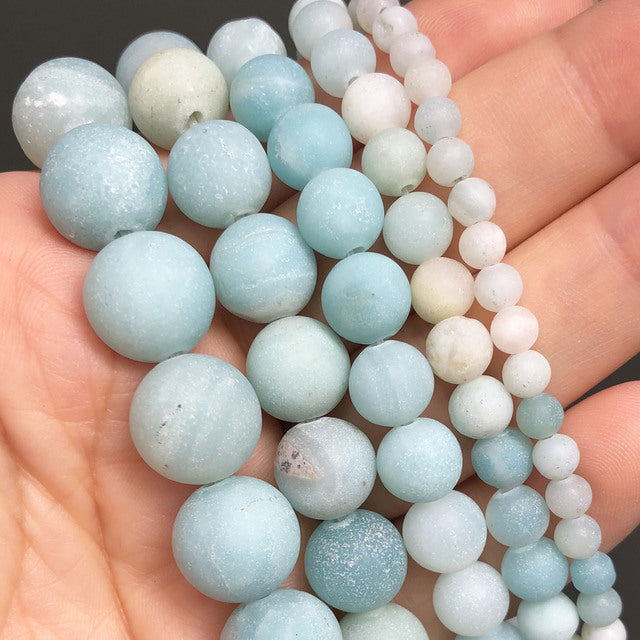 Natural Matte Frosted Jades Quartz Stone Round