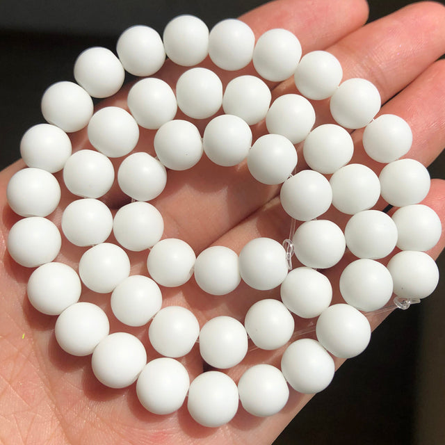 Natural Matte Frosted Jades Quartz Stone Round