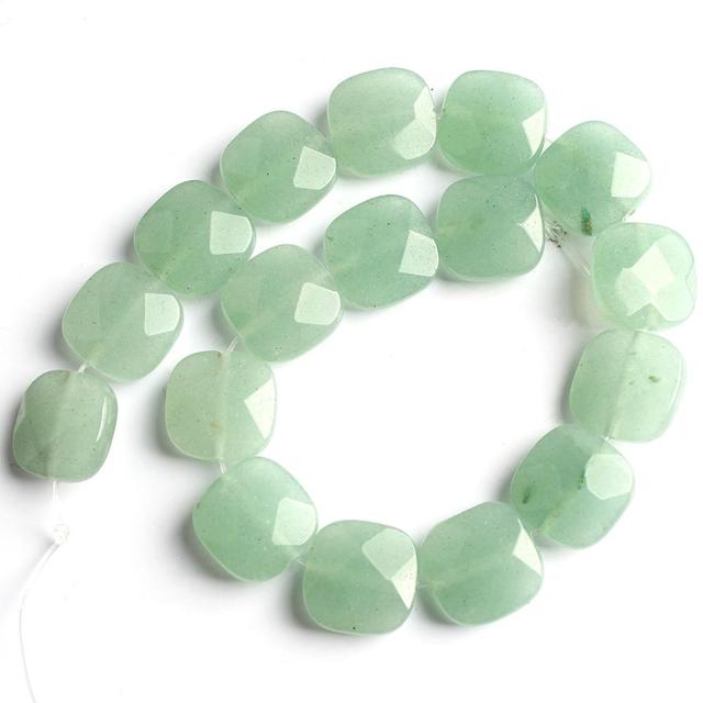 Faceted Square Stone Beads Natural