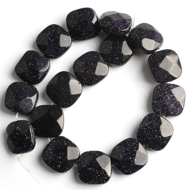Faceted Square Stone Beads Natural