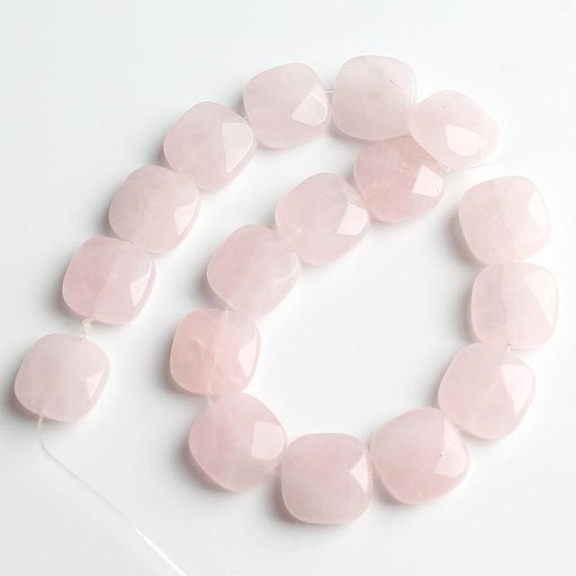 Faceted Square Stone Beads Natural